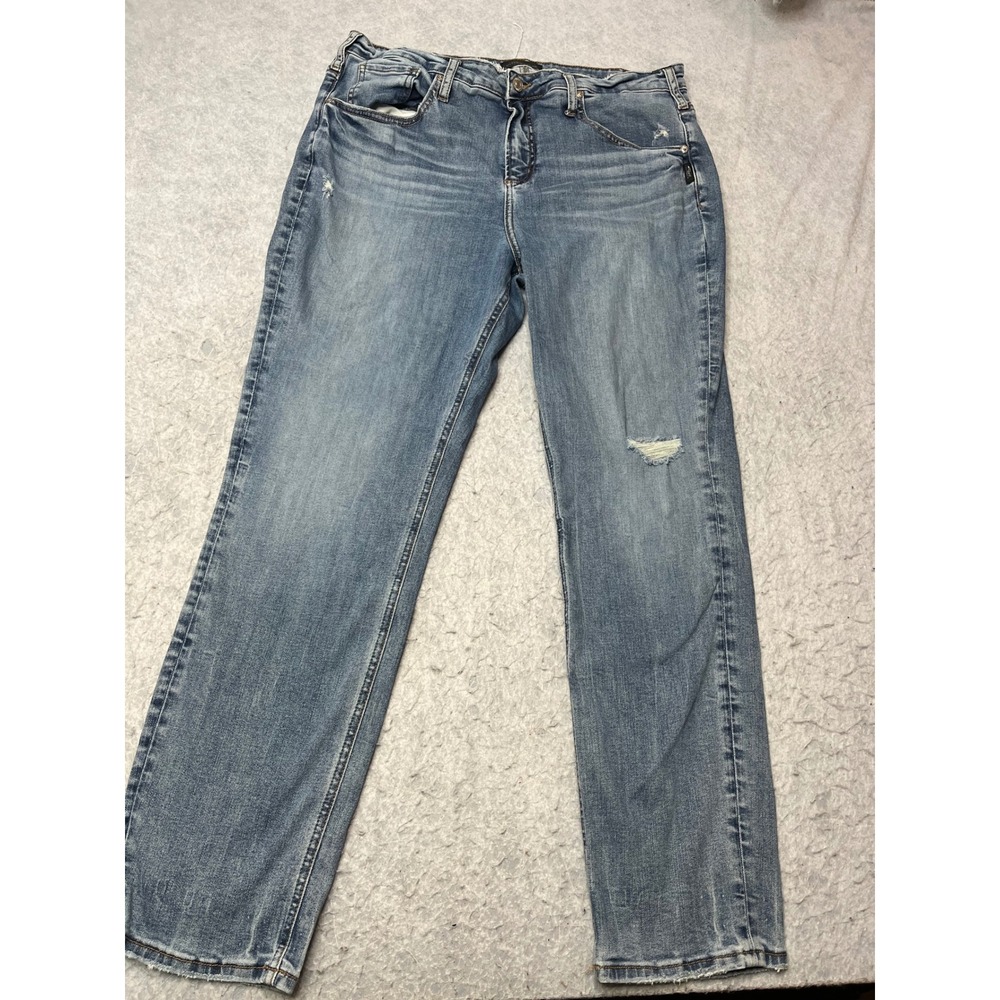 Silver Jeans Co Beau Boyfriend Jeans Medium Wash Distressed W34 L28 L27352EGX181